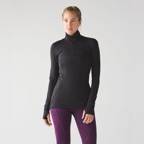 EUC Lululemon First Mile 1/2 Zip Pullover in Black - Picture 2 of 14